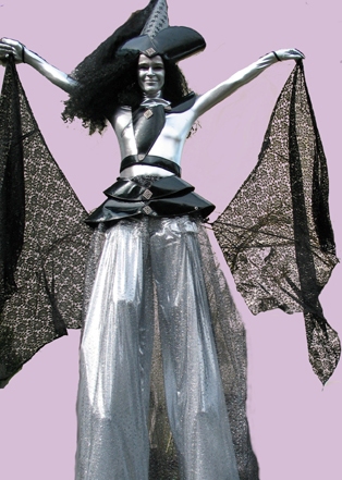 Silver Witch on Stilts by Chicks on Sticks