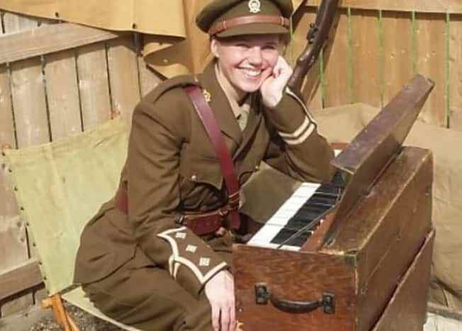 Beverley A Palin with WWI Trench Organ from Northumberland
