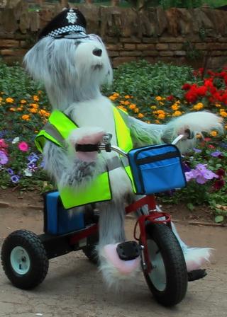 Sheridan the police dog on trike by Animated Magical Moments