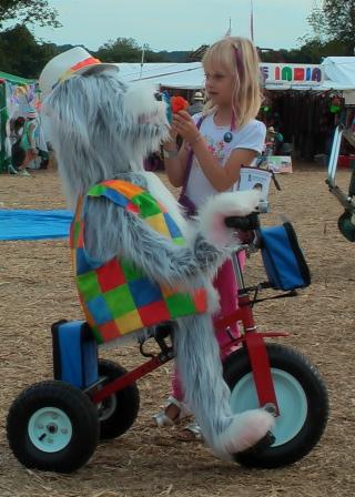 robots by Sheepdog on trike by Animated Magical Moments in Northamptonshire