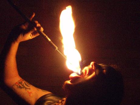 Glenn Scott as Fire Performer from Lancashire