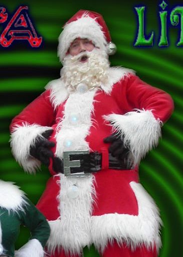 Disco Santa by Glynn Corking stilt walker from Suffolk