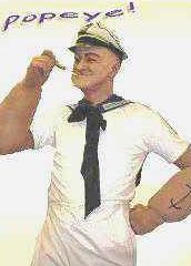 Popeye the sailor man Michael Blackledge as Human Statue Living Statue East Sussex