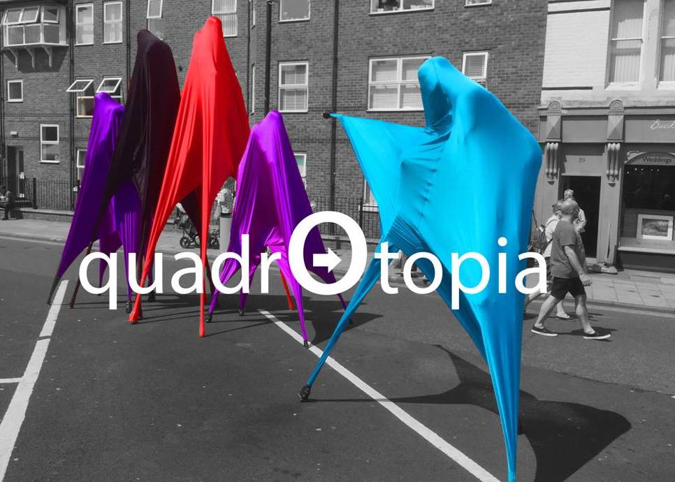 Quadrotopia stilt walkers by Neighbourhood Watch Stilt Walking International of Tyne & Wear