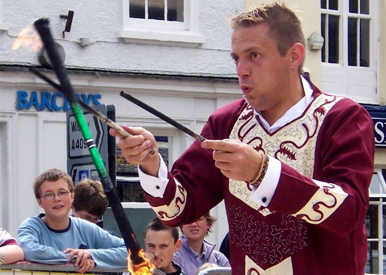 Thomas Trilby performing with Devil Sticks from Gloucestershire