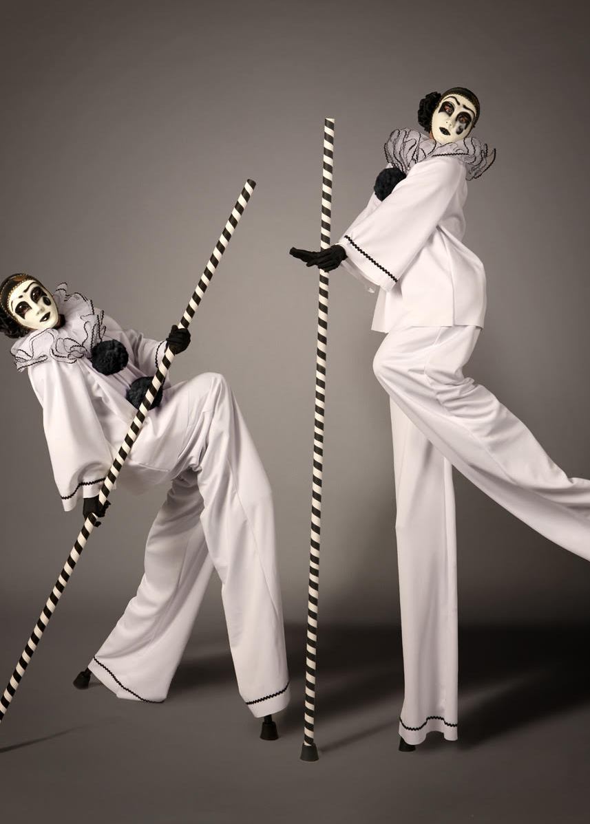 Pierrot Stilt Walkers by The Dream & Tink Bruce London