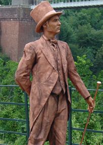 Victorian Gentleman (stone) human statue, living statue by Upshot Circus South Yorkshire
