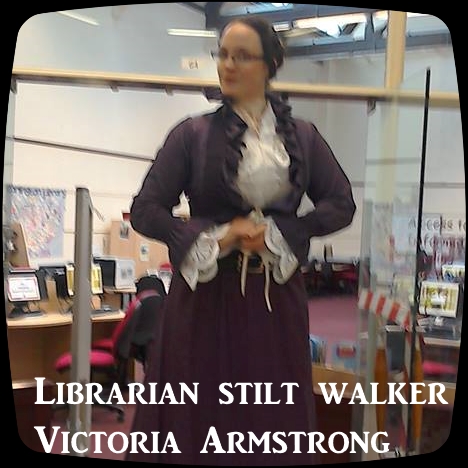 Librarian Stiltwalker by Vicky Armstrong Tyne & Wear