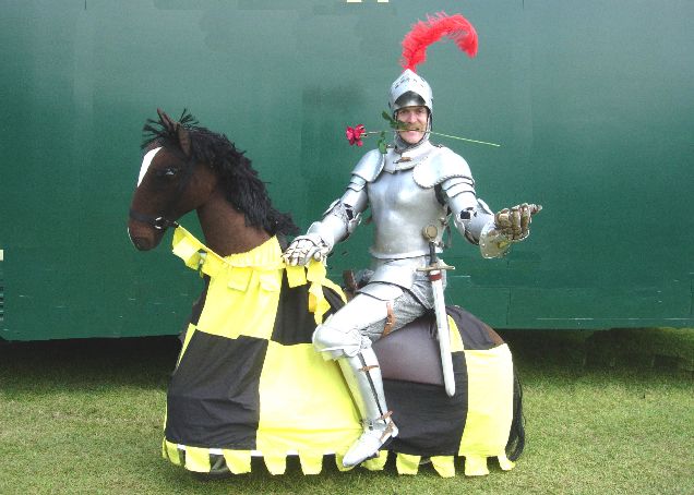 Knight in shining armour on horseback by Vertigo