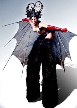 bat on stilts by Vertigo Stilts from Bristol