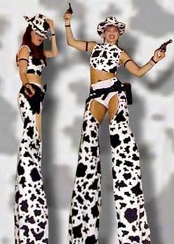 Cowgirls on stilts