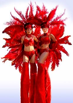 showgirls on stilts