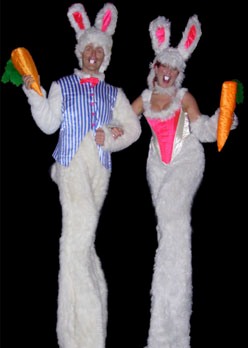 Mr & Mrs Bunny by Vertigo Stilts of Bristol